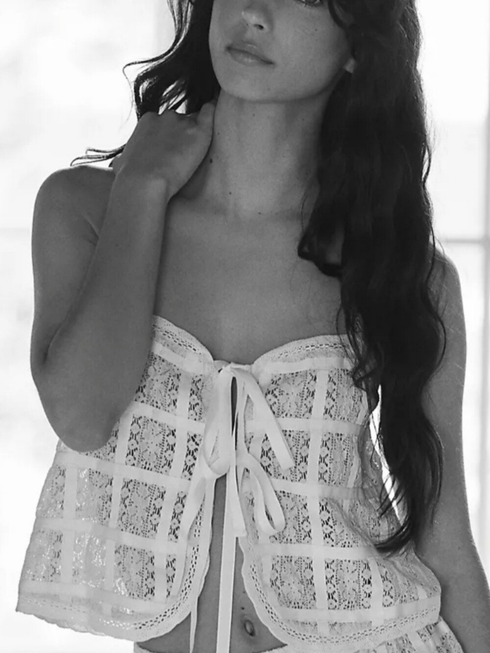 Anthropologie LyreBird Lace Flyaway Cami With Sweet Tie Front, NWT, Size Large